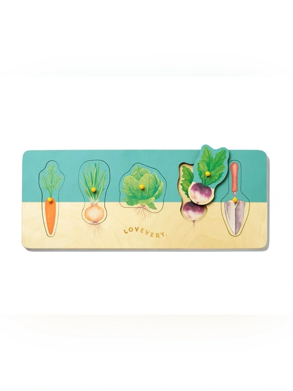 LOVEVERY Community Garden Vegetable Wooden Puzzle - Like New!